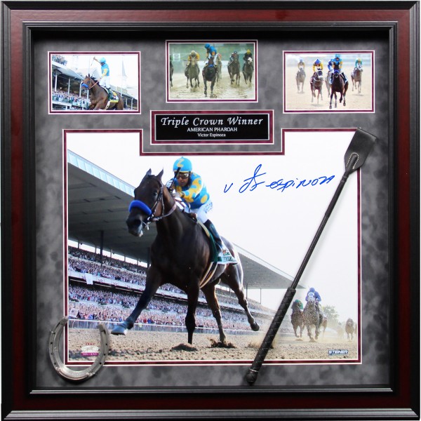 Framed Victor Espinoza Autographed Triple Crown