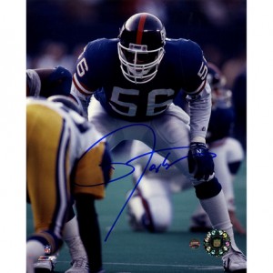 Lawrence Taylor Autographed In Stance with Blue Uniform